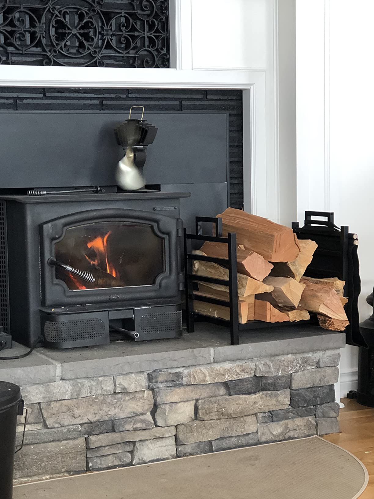 DOEWORKS Indoor Firewood Rack 18 Inch Fireplace Log Holder with Canvas Carrier customer photo 1