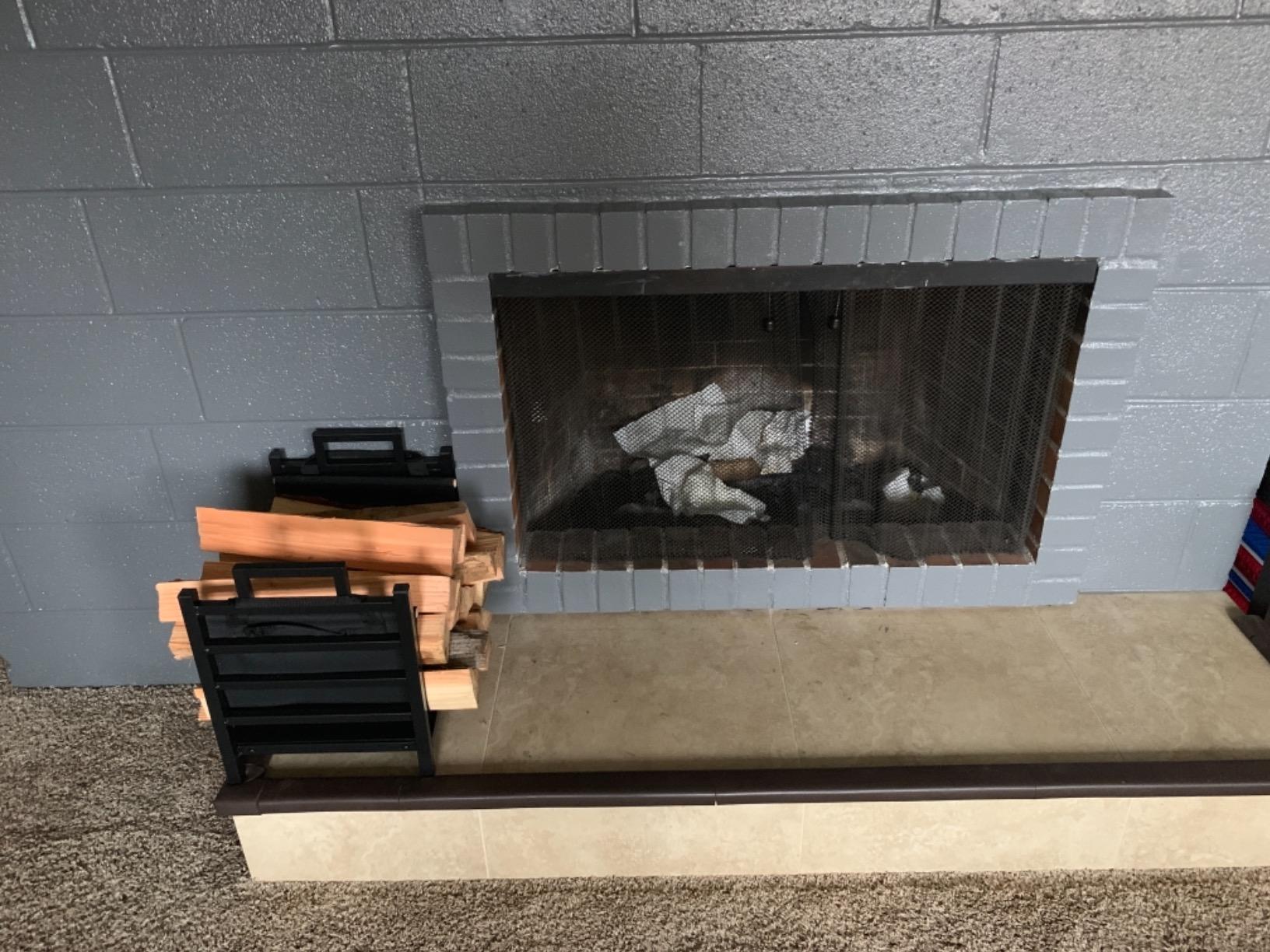 DOEWORKS Indoor Firewood Rack 18 Inch Fireplace Log Holder with Canvas Carrier customer photo 2
