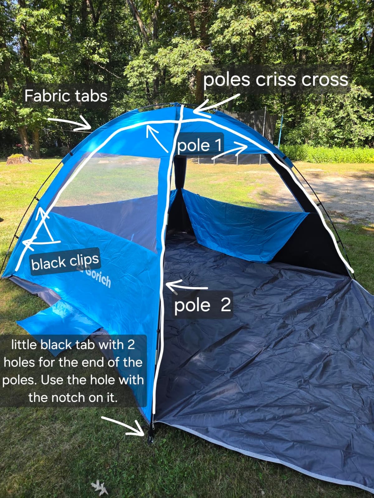 Gorich Beach Tent Sun Shelter for 3/4/6/8/10 Person with UPF 50+ UV Protection, Lightweight & Easy Setup Beach Shade Canopy, Portable Beach Shade Tent Beach Cabana customer photo 1