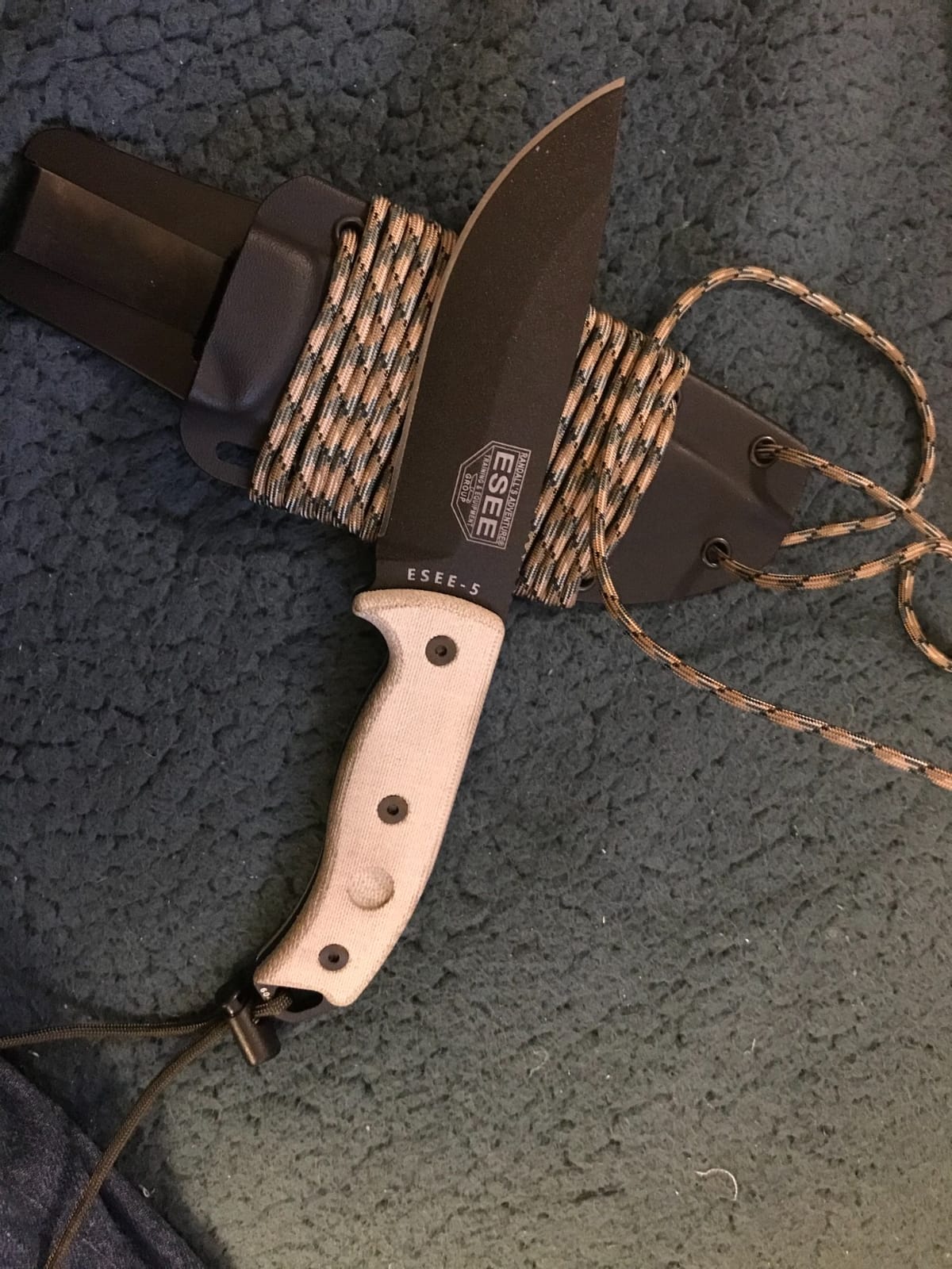 ESEE Authentic Model 5 Tactical Survival Fixed Blade Knife - Ambidextrous Kydex Sheath - SERE Team Designed (ESEE-5P-E) customer photo 2