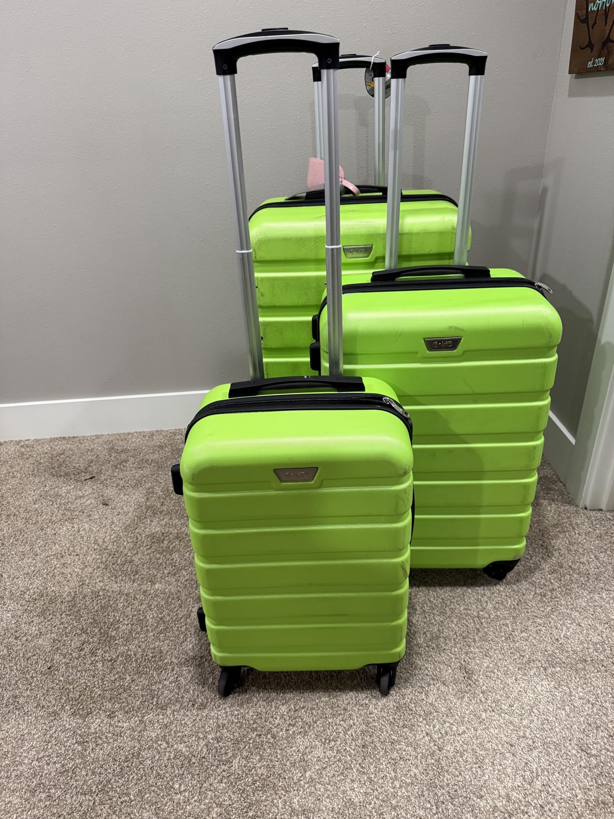 Coolife Luggage Set, Lightweight Durable Hardshell, 3 piece, Black customer photo 2
