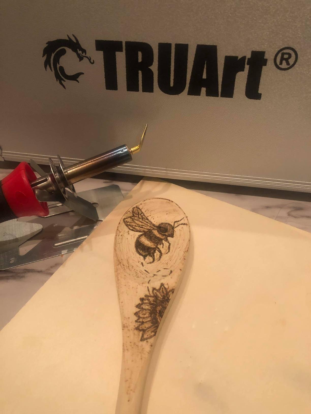 TRUArt Wood and Leather Pyrography Pen Set - Best Woodburning and Leather Crafts Burner Tool Kit - 35 Different Tips - Dual Power Mode - 30W and 15W, Gourd (Aluminum Case) customer photo 1