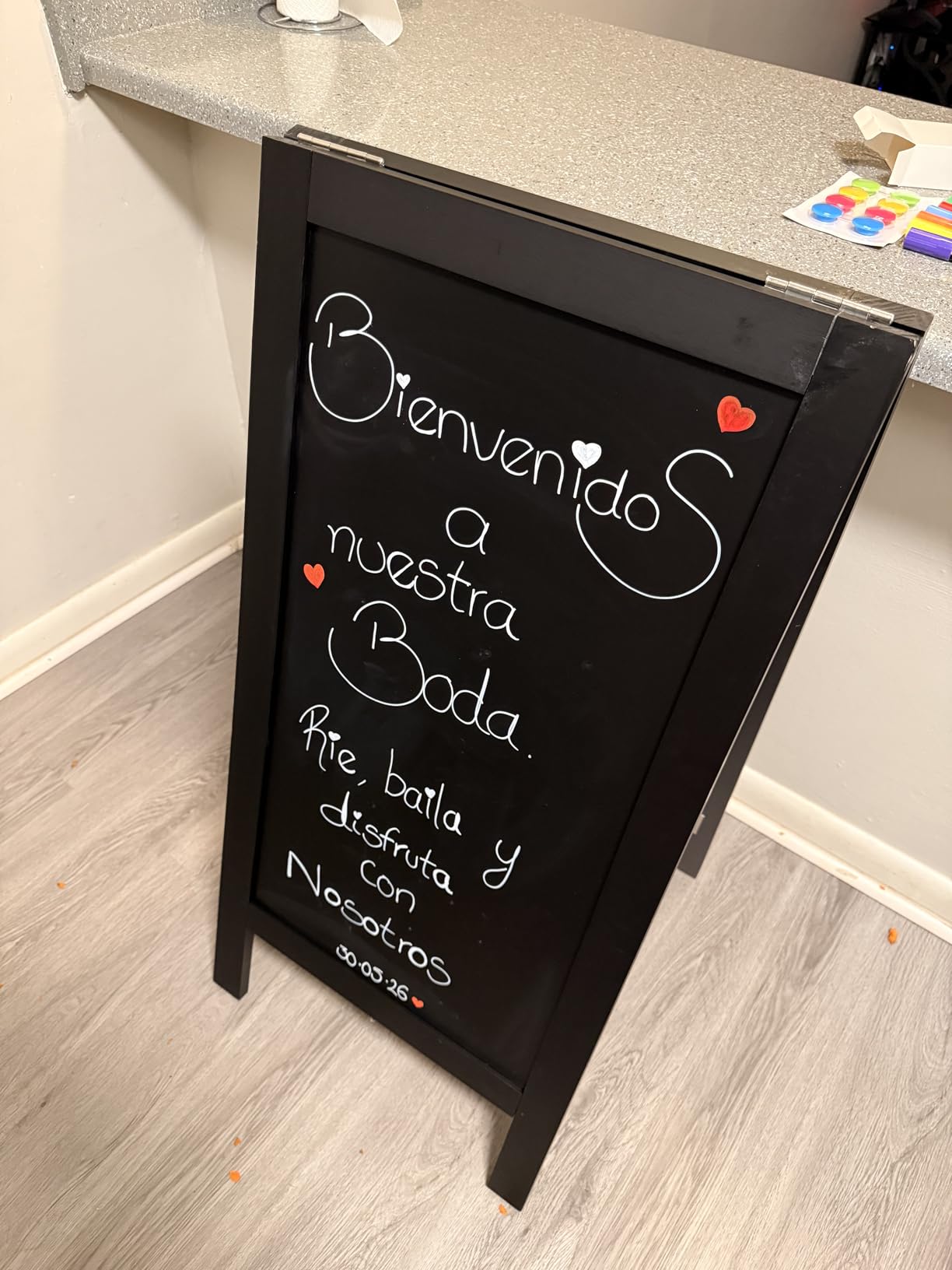 4 THOUGHT A-Frame Double-Sided Magnetic Chalkboard 40