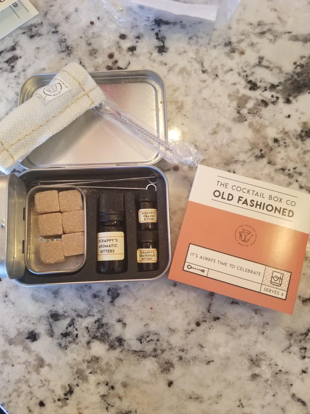 The Cocktail Box Co. Old Fashioned Cocktail Kit - Compact Plane Cocktail Kit for Travel - Includes Bitters & Old Fashioned Cubes - Standard Packaging customer photo 1