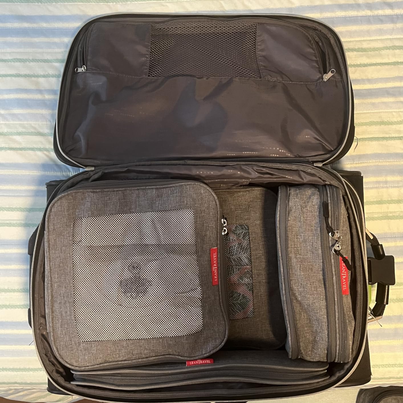 LeanTravel Premium Compression Packing Cubes for Travel - Suitcase Organizer Bags with Double Zipper & Breathable Mesh Panel - Space Saving Carry On Luggage Essentials (6-Pack, Black) customer photo 1