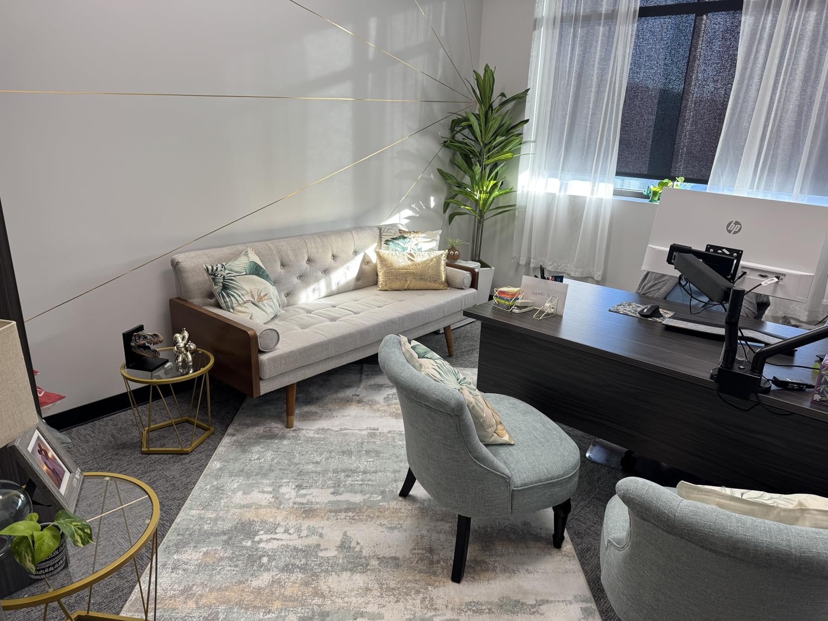 Christopher Knight Home Aidan Mid Century Modern Tufted Fabric Sofa, Beige customer photo 1