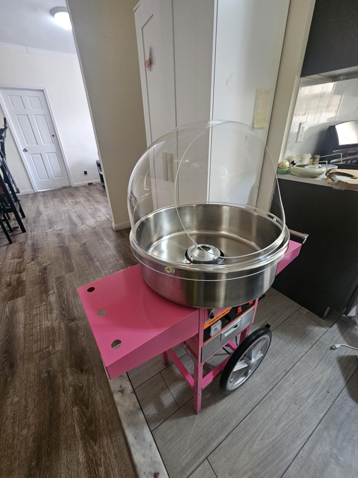 VIVO Blue 1030W Electric Cotton Candy Machine Cart, Mobile Rolling Candy Floss Maker with 20 inch Stainless Steel Bowl Sugar Scoop and Drawer, Easy Home or Commercial Use, CANDY-V002B customer photo 1
