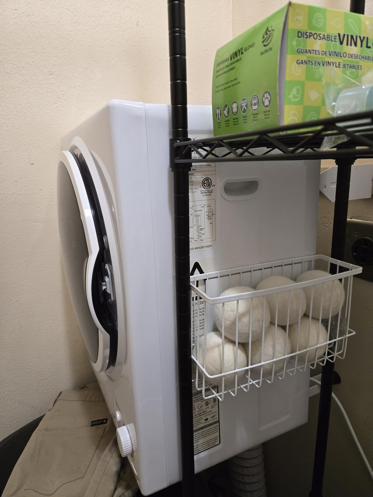 COSTWAY Compact Laundry Dryer, 110V Electric Portable Clothes Dryer with Stainless Steel Tub, Control Panel Downside Easy Control for 4 Automatic Drying Mode, White customer photo 2