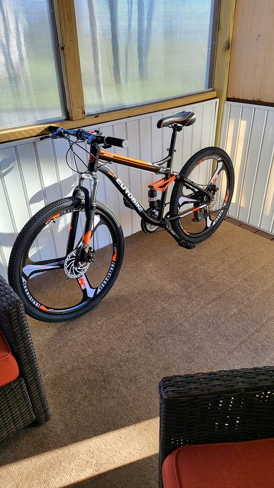 EUROBIKE Mountain Bike, 21-Speed, 27.5-Inches, Adult Bike, Dual Suspension Bike (3-Spoke Wheel) customer photo 2