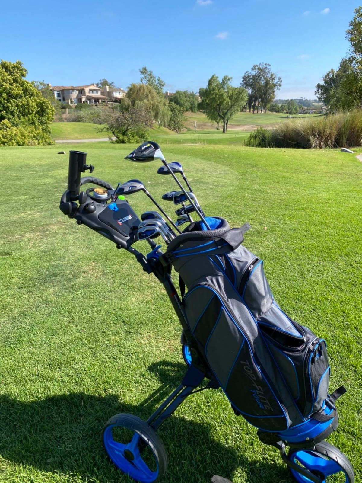 CUBE Cart - 3-Wheel Golf Push Cart | Ultra-Compact 14.5 Lb, Two-Step Fold, Adjustable Handle, Foot Brake, Umbrella Holder, Storage, 6 Colourways customer photo 1