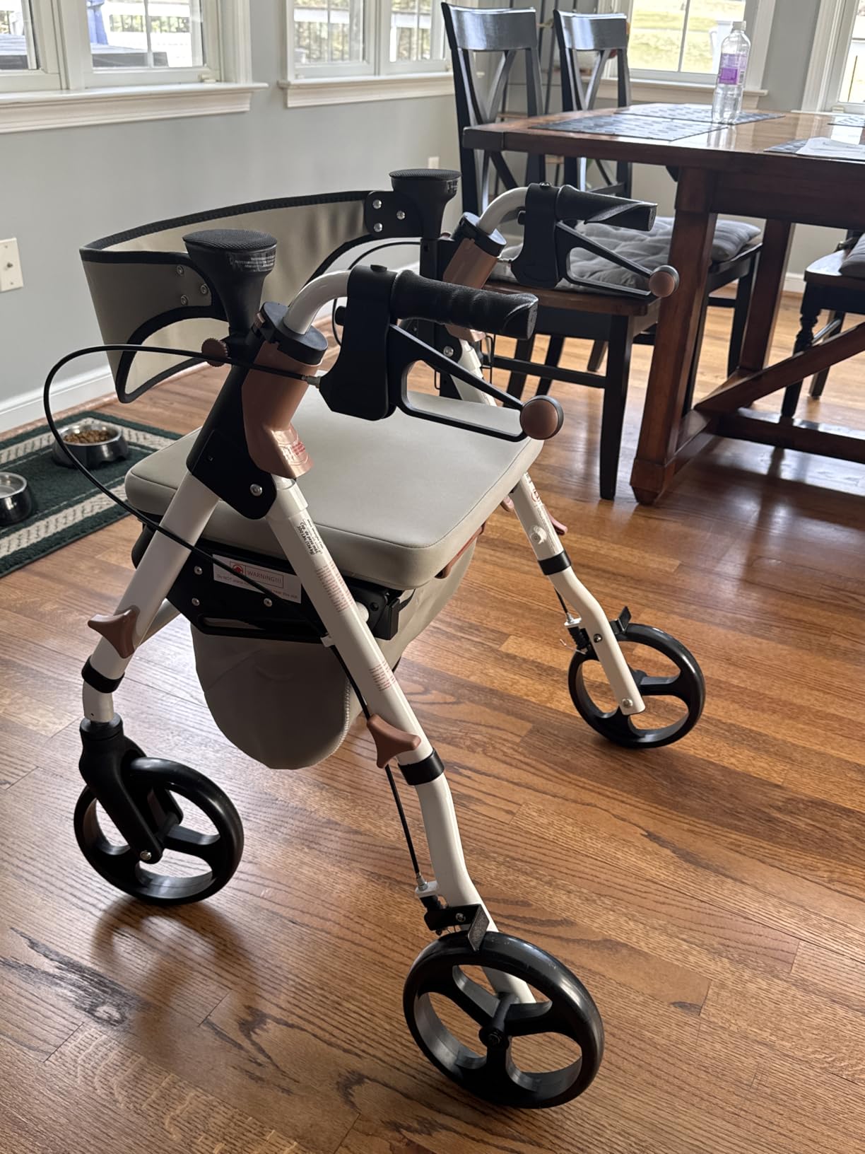 Medline Premium Empower Rollator Walker with Memory Foam Seat, Gray & White, 300 lb. Weight Capacity, 8