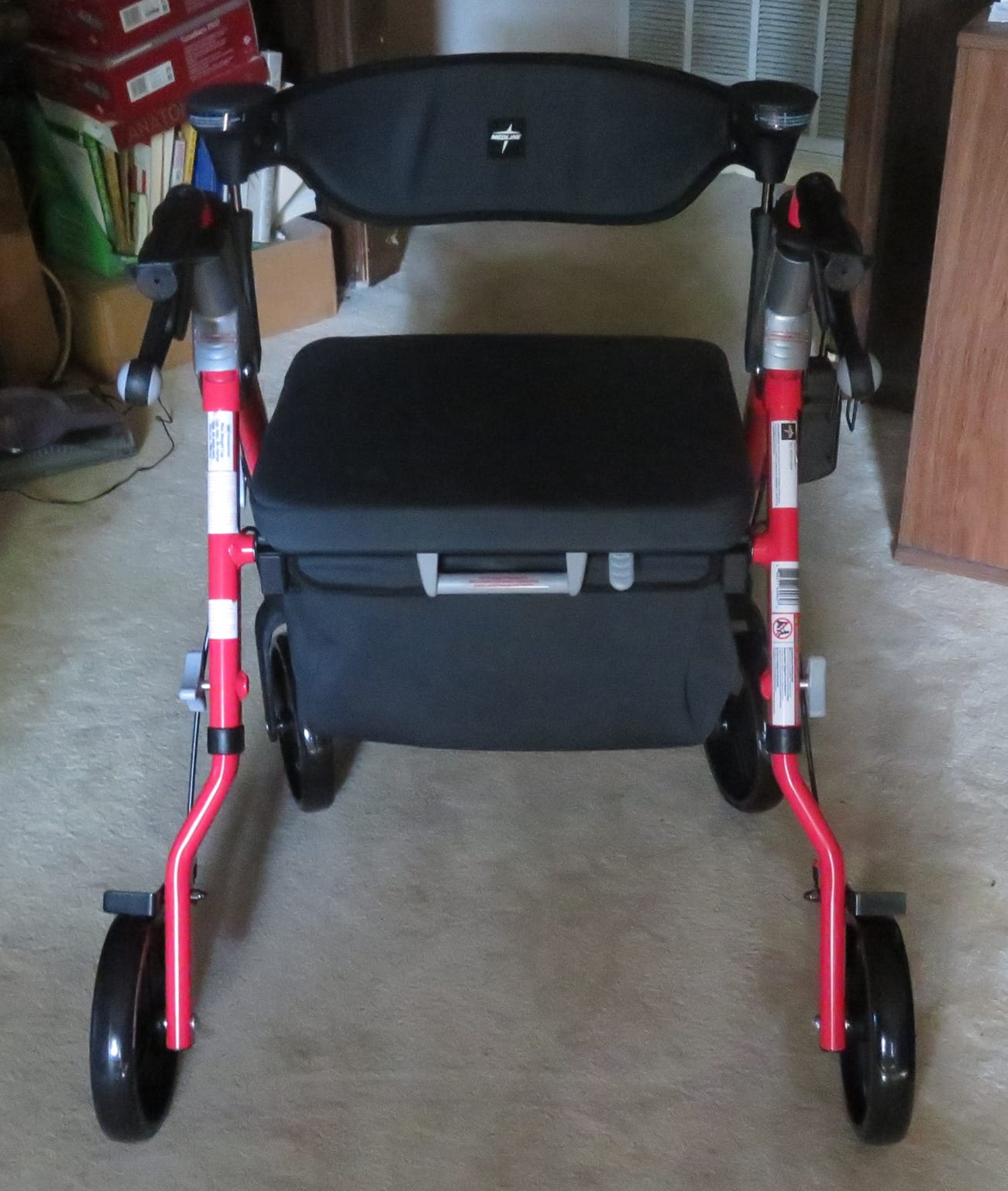 Medline Premium Empower Rollator Walker with Memory Foam Seat, Gray & White, 300 lb. Weight Capacity, 8