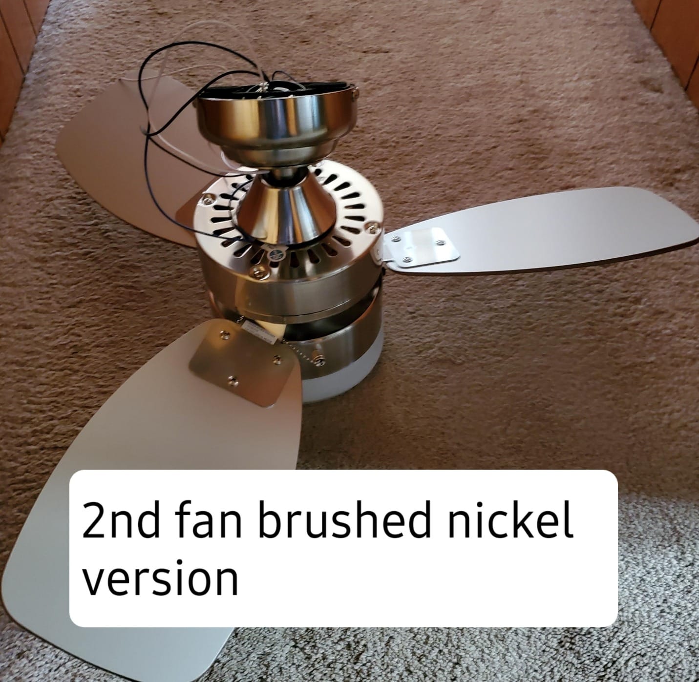 Honeywell Ceiling Fans Ocean Breeze Modern 30 Inch Ceiling Fan with Light | Pull Chain LED Indoor Fan with 3 Blades, Satin Nickel and Light Oak Blade Finish Options, Brushed Nickel (50601-01) customer photo 1