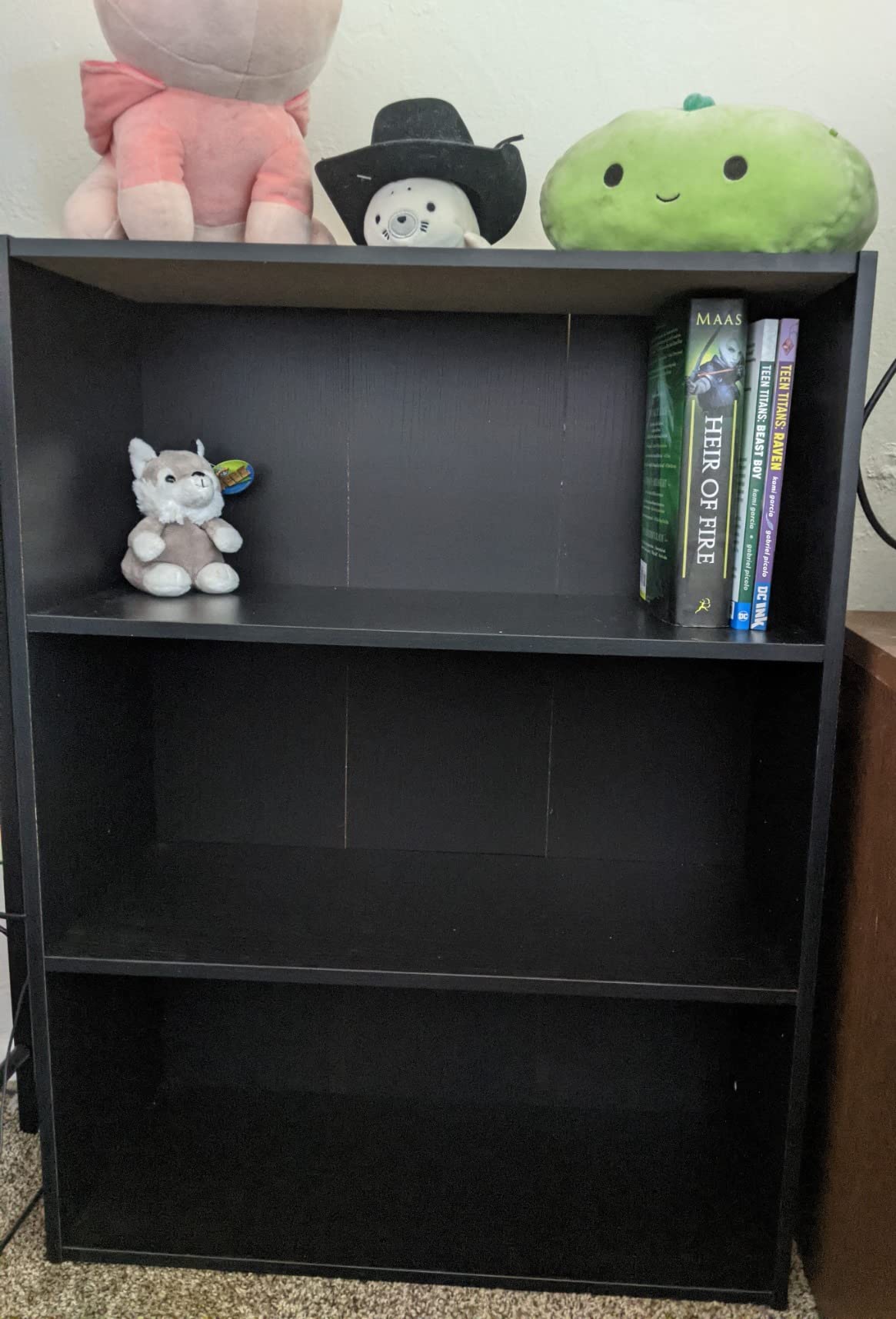Furinno PASIR Book Shelf, 3-Tier Bookshelf, Storage Shelves Bookcase, 9.7 x 23.7 x 31.5, for Living Room, Bedroom, Home Office, Americano customer photo 1