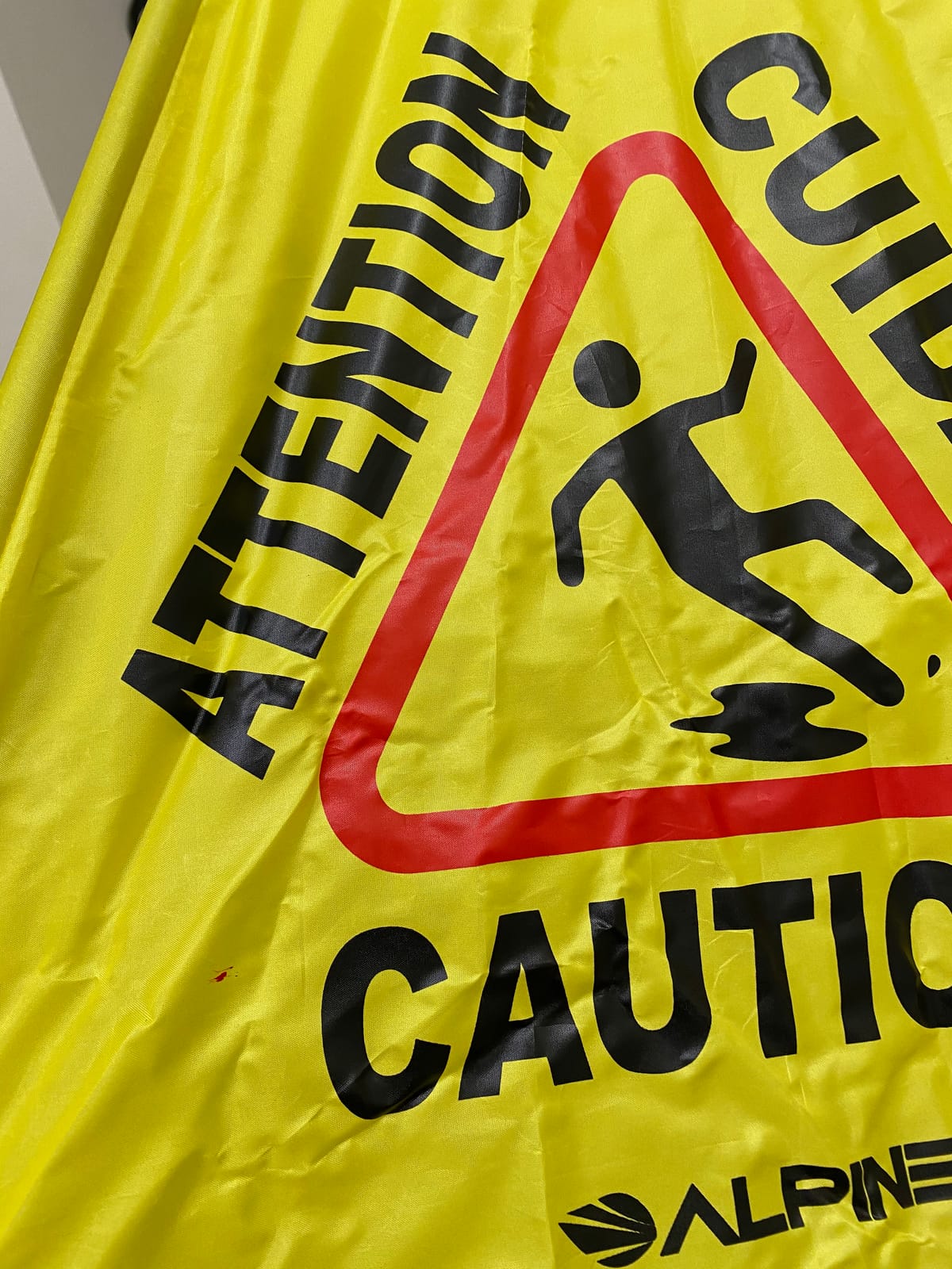 Alpine Caution Wet Floor Sign - Pop Up Slippery When Wet Sign, Wall Mounted Foldable Bilingual Yellow Safety Warning Caution Cone For Commercial & Office Use (20 Inches) customer photo 2