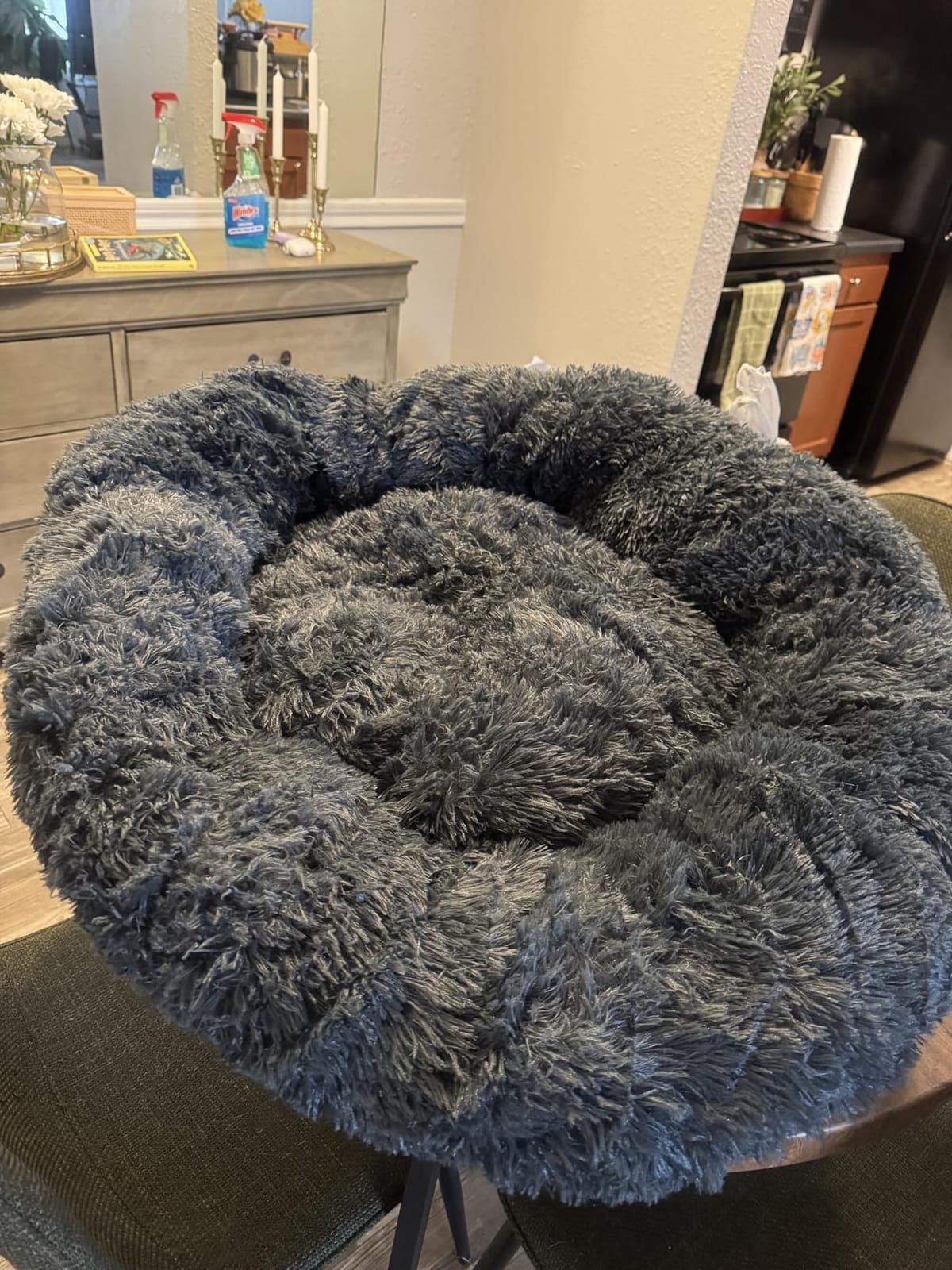 MIXJOY Orthopedic Dog Bed Comfortable Donut Cuddler Round Pet Beds Ultra Soft Washable Dog and Cat Cushion, 23in, Brown customer photo 1