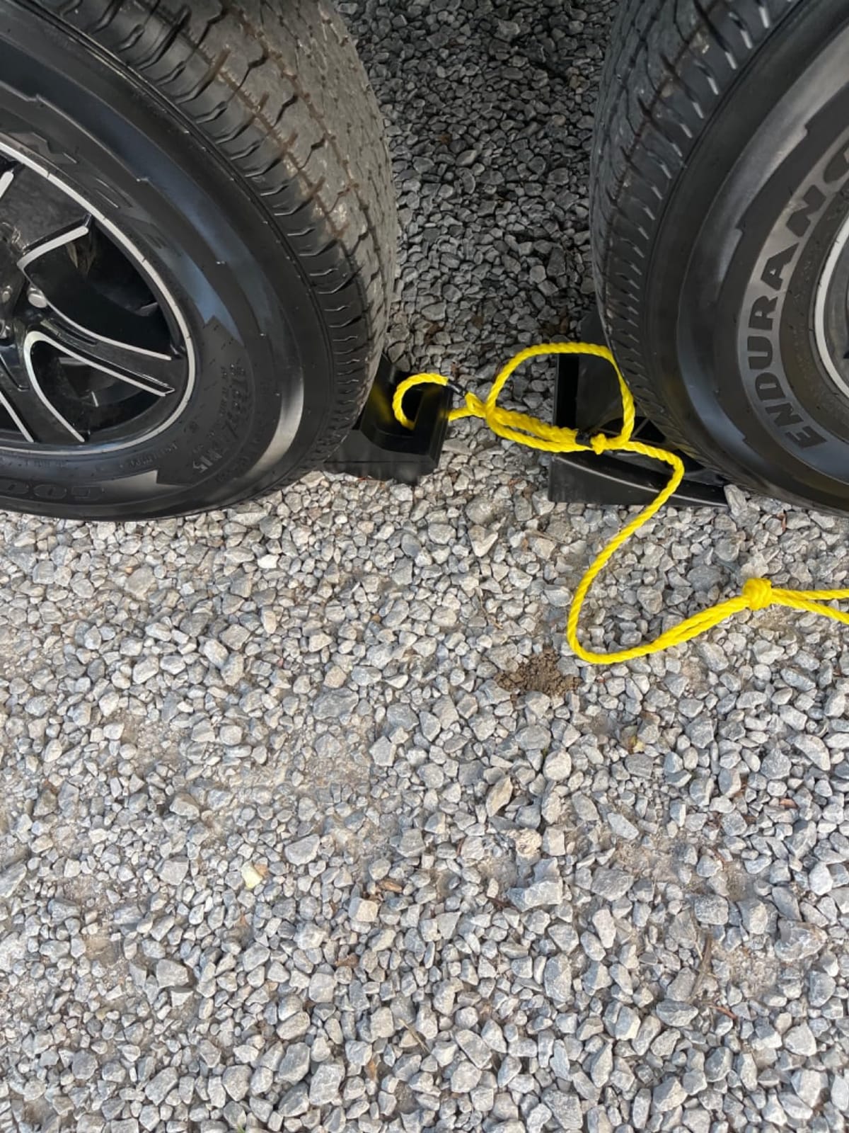 Wheel Chocks for Cars, RVs, Trucks, Trailers, and Vehicles G.V.W. up to 8T, 4 Pack - Anti Slip Bottom Tire Chock for All Weather Use - RV, Travel Trailer, Pop Up Camper Accessory customer photo 1