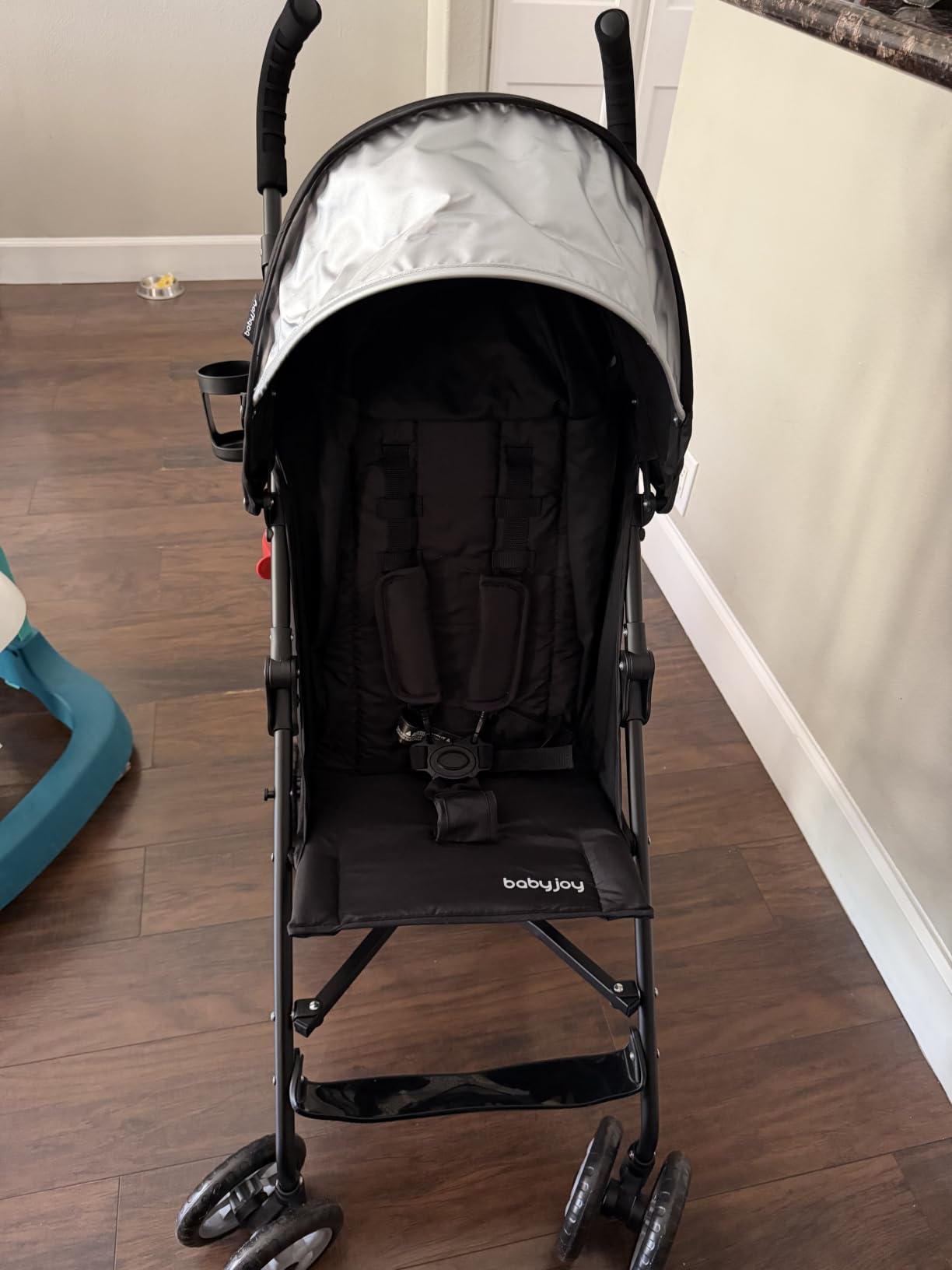 HONEY JOY Baby Lightweight Stroller, Compact Travel Stroller for Airplane, Adjustable Backrest & Canopy, 5-Point Harness, Cup Holder, Storage Basket, Foldable Umbrella Stroller for Toddlers (Green) customer photo 1