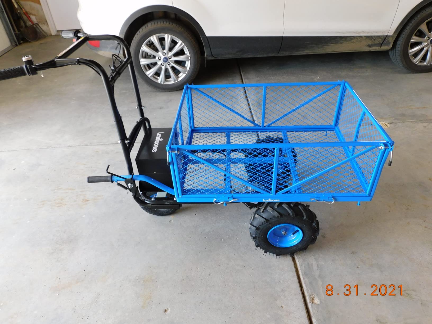 Landworks AGM Electric Utility Cart - 500W Lead-Acid Battery-Powered Power Wagon, 500 lbs Load Capacity & 1000 lbs Towing, Heavy-Duty Motorized for Garage, Warehouse, and Outdoor Use customer photo 2