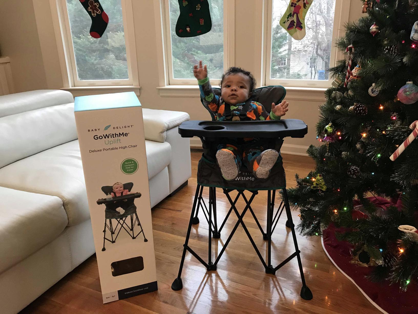 Baby Delight Go with Me Uplift Deluxe Portable High Chair, Indoor and Outdoor, Slate Grey customer photo 1