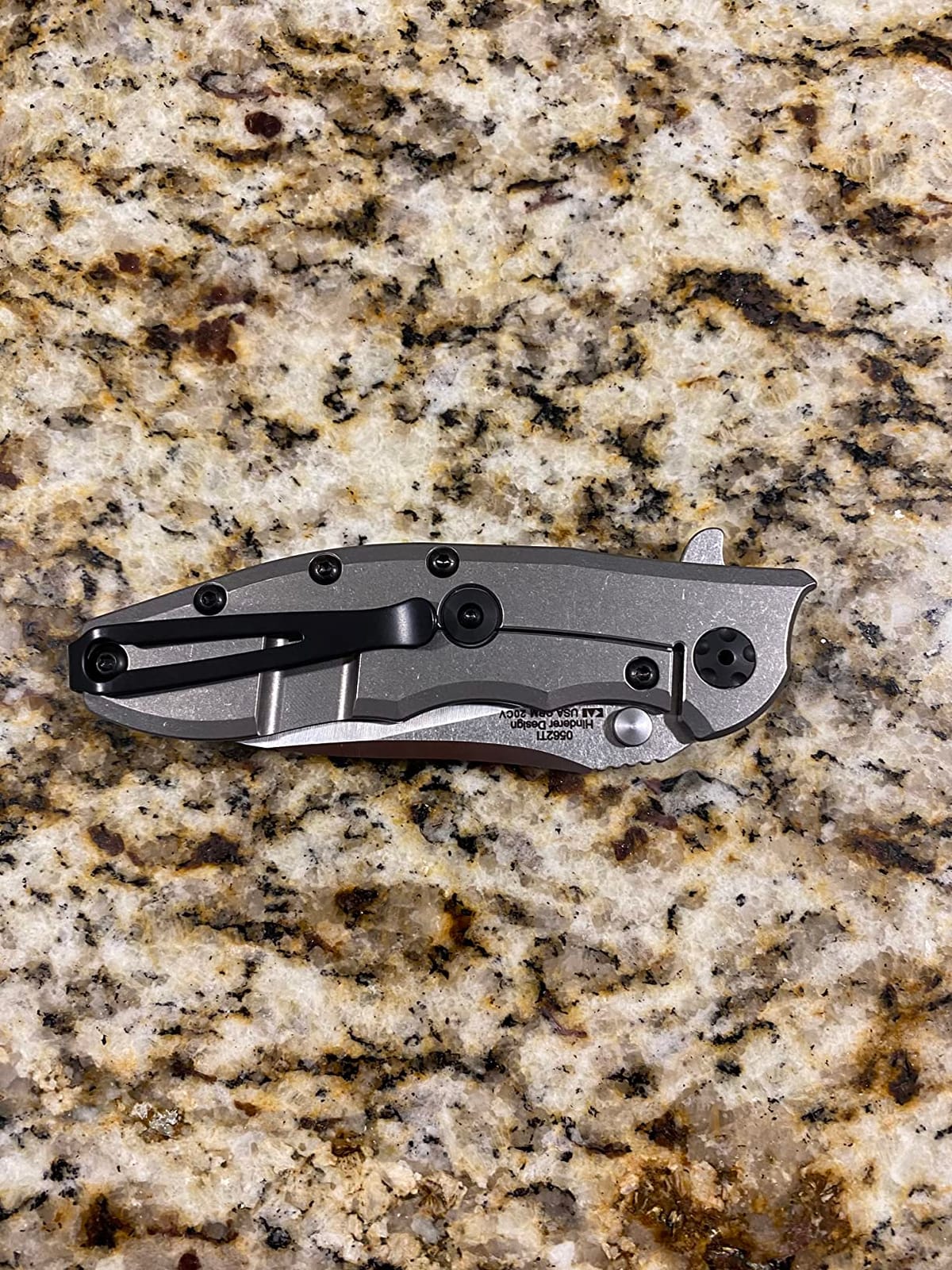 Zero Tolerance Hinderer Pocketknife; 3.5-Inch CPM 20CV Steel Blade, KVT Ball-Bearing Opening System, Flipper, Reversible Deep Carry Clip, Titanium Handle, Made in USA (0562TI) customer photo 1