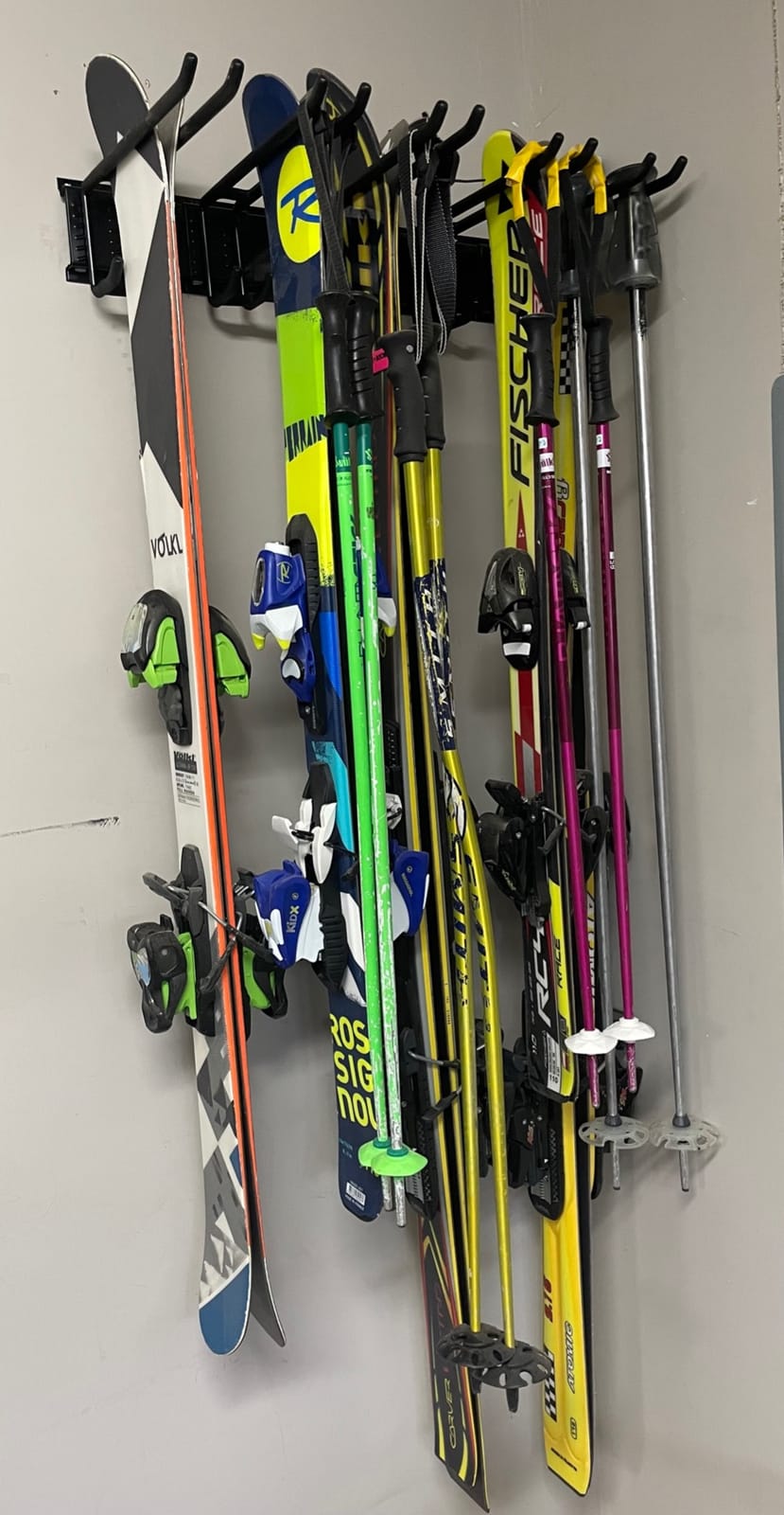 Ultrawall 24-Inch Wall Mounted Ski Rack, Holds Up to 300lbs, Powder-Coated Steel with Rubber Coating, Customizable Spacing, Easy Installation customer photo 2