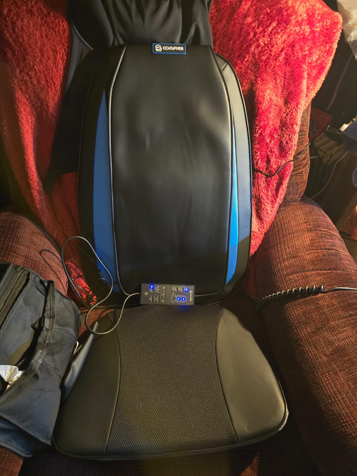 COMFIER Shiatsu Back Massager with Heat, Deep Tissue Kneading Chair Massager Pad, Massage Chair Pad for Full Back, Massage Seat Cushion for Back Pain Relief customer photo 1