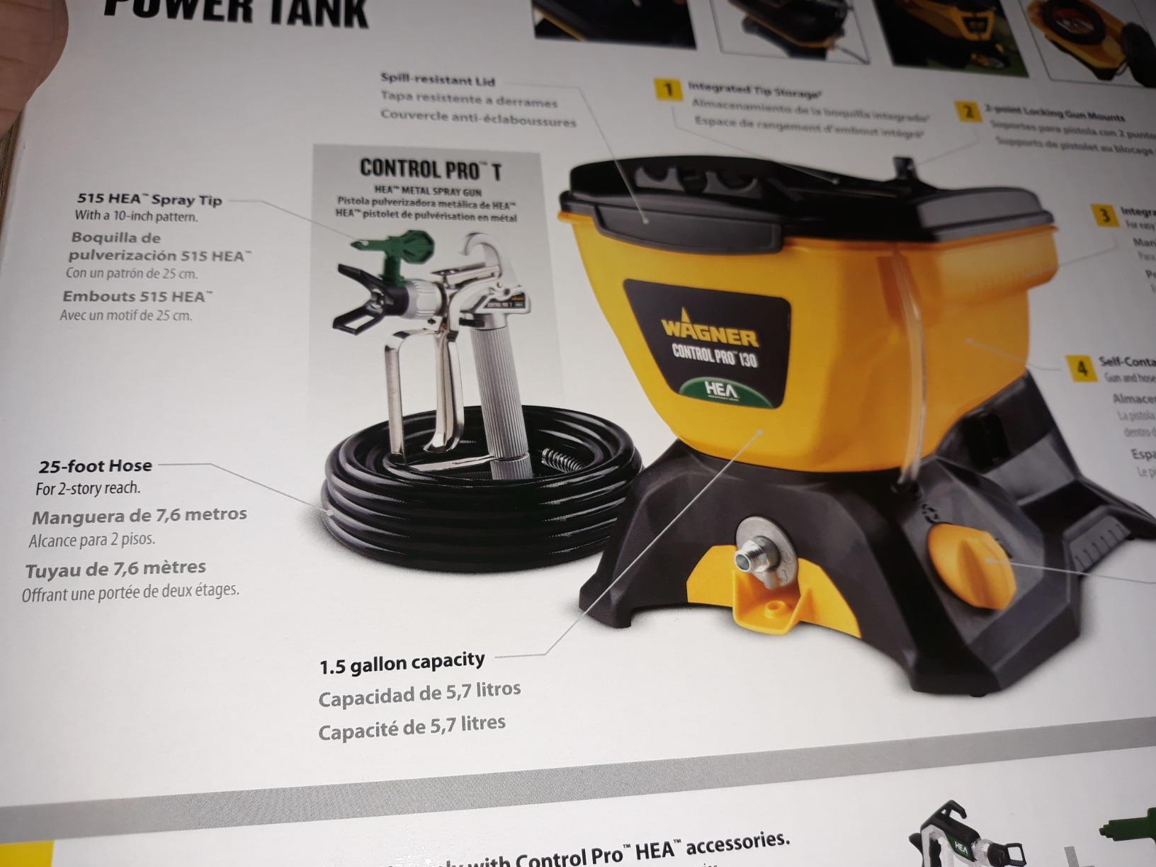 Wagner Spraytech Wagner 0580678 Control Pro 130 Power Tank Paint Sprayer, High Efficiency Airless with Low Overspray customer photo 1