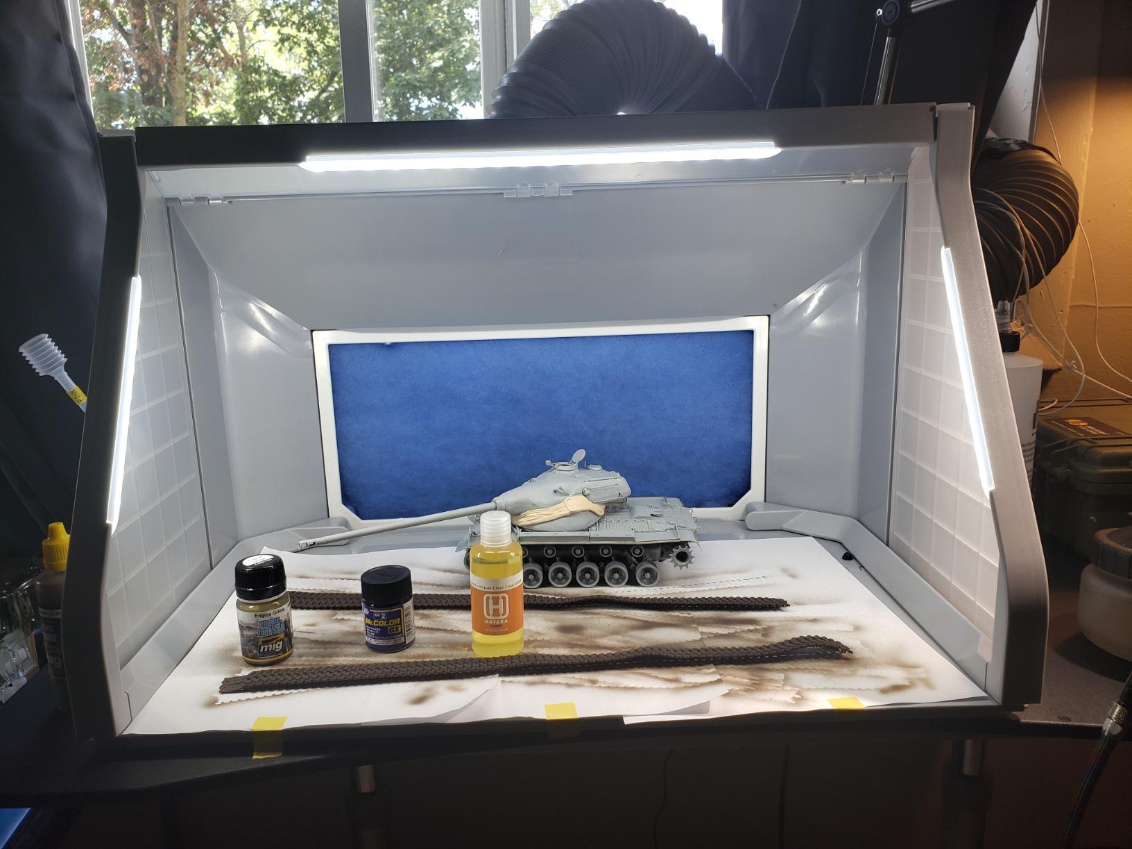 OPHIR Airbrush Paint Booth with Dual Fans, Airbrush Spray Booth for Painting, Portable Paint Spray Booth for Airbrushing with 3 LED Lights & Exhaust Hose, for Model, Hobby, Crafts, Cake, T-Shirt customer photo 2