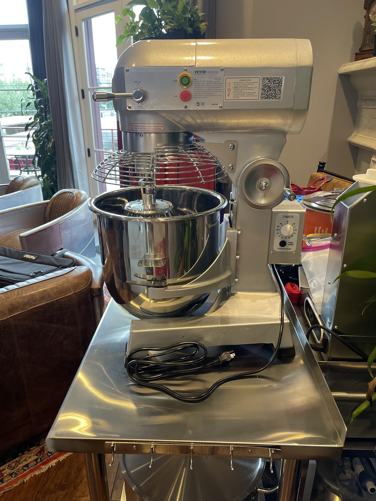 Happybuy 20Qt Commercial Food Mixer with Timing Function, Commercial Mixer 1100W Stainless Steel Bowl Heavy Duty Electric Food Mixer with 3 Speeds Adjustable, Perfect for Bakery Pizzeria customer photo 2