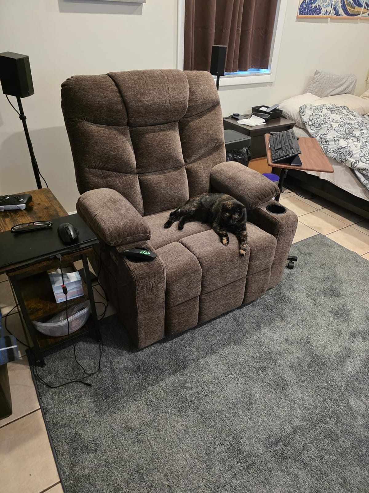 MCombo Power Lift Recliner Chair for Elderly, Fabric 7287 (Brown, Medium) | Assist with Standing, 140° Recline, 4.7