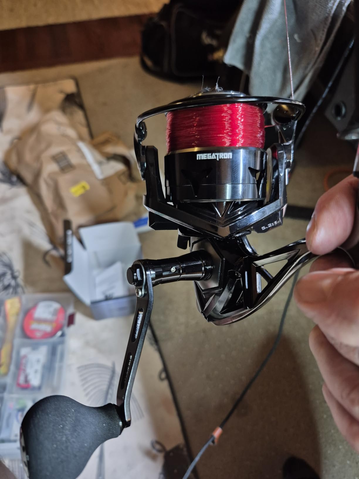 KastKing Megatron Spinning Fishing Reels with 5.2:1 Gear Ratio | Max Drag: 39.5 lb, 7+1 BB, 13.4 oz, Aerospace Aluminum Alloy Skeletal Frame, Robot Inspired Aluminum Handle, EVA Grips customer photo 1