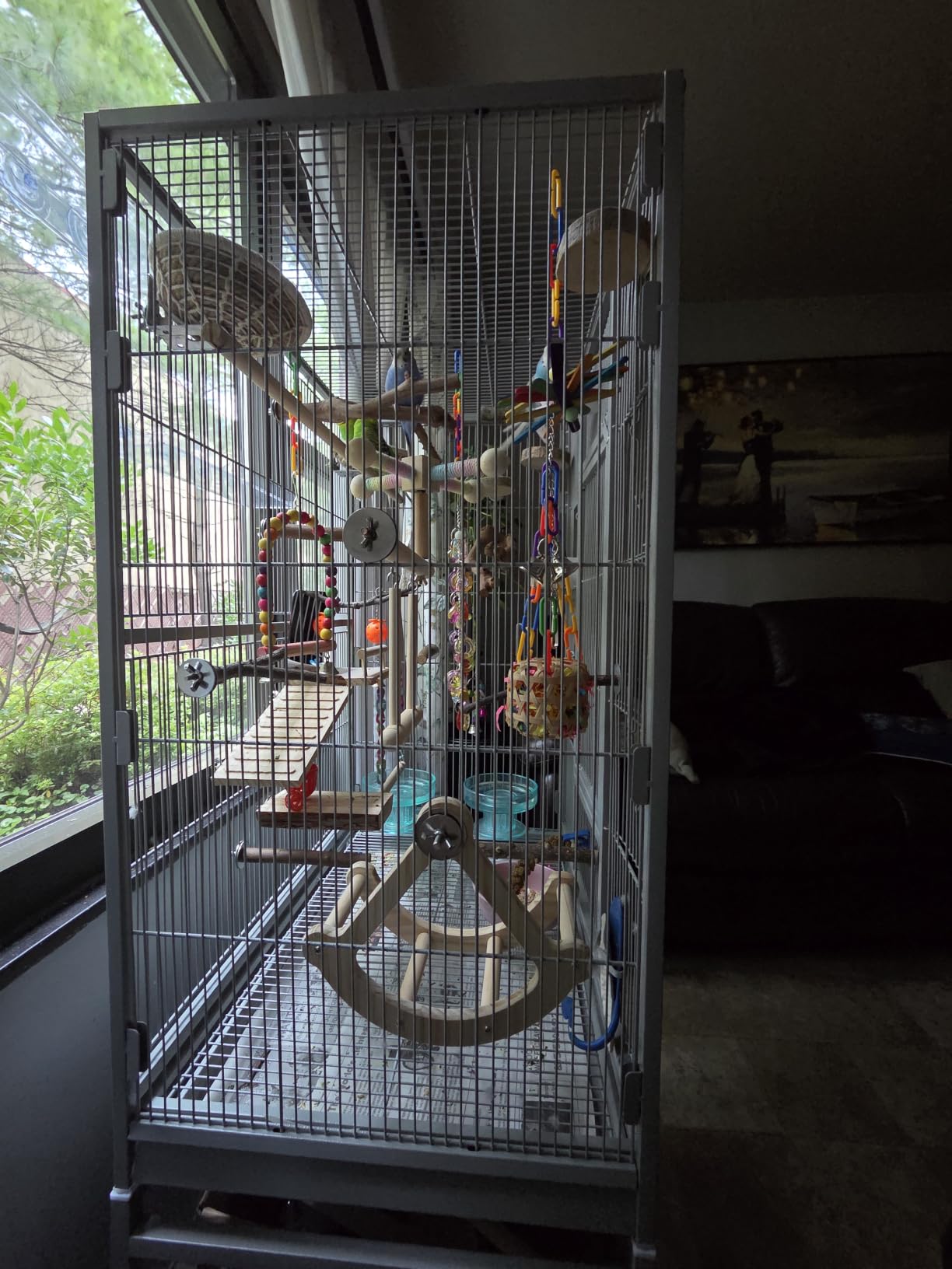 Yaheetech 54-inch Wrought Iron Standing Large Parrot Parakeet Flight Bird Cage for Small Parrot Sun Parakeet Green Cheek Conure Lovebird Budgie Finch Canary Bird Cage with Stand customer photo 1