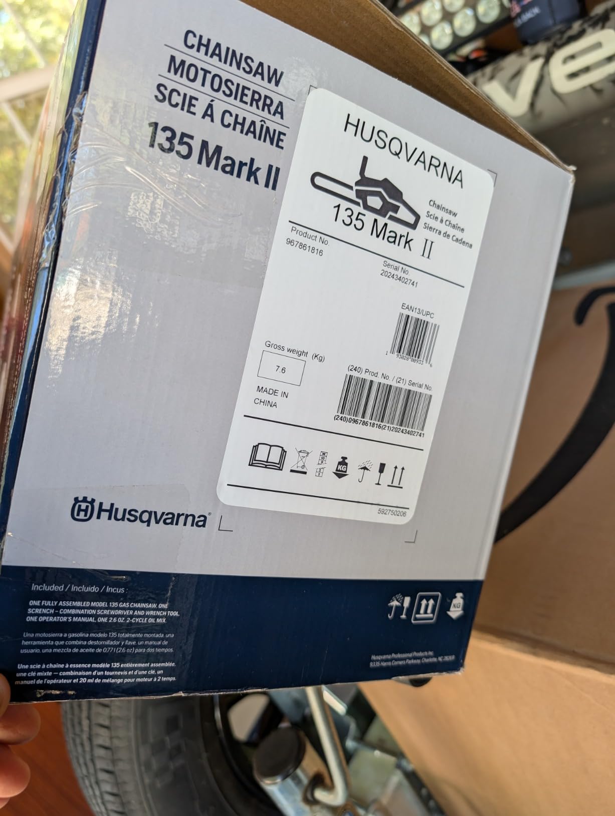 Husqvarna 135 Mark II Gas Powered Chainsaw, 38-cc 2.1-HP, 2-Cycle X-Torq Engine, 16 Inch Chainsaw with Automatic Oiler, For Wood Cutting and Tree Pruning customer photo 1