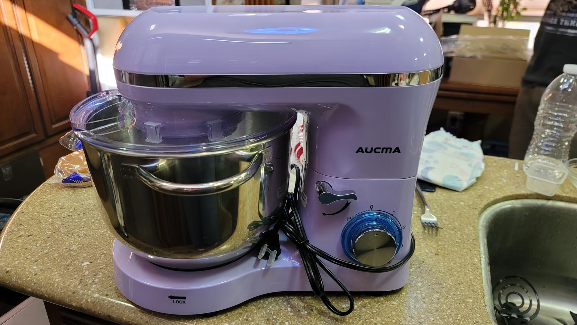 Aucma Stand Mixer, 6.5-QT 660W 6-Speed Tilt-Head Food Mixer, Kitchen Electric Mixer with Dough Hook, Wire Whip & Beater (Black, 6.5QT) customer photo 2