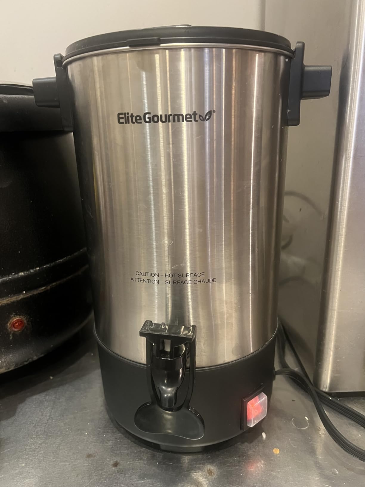SYBO SR-CP-100B Commercial Grade Stainless Steel Percolate Coffee Maker Hot Water Urn for Catering, 100-Cup 16L, Metallic customer photo 2