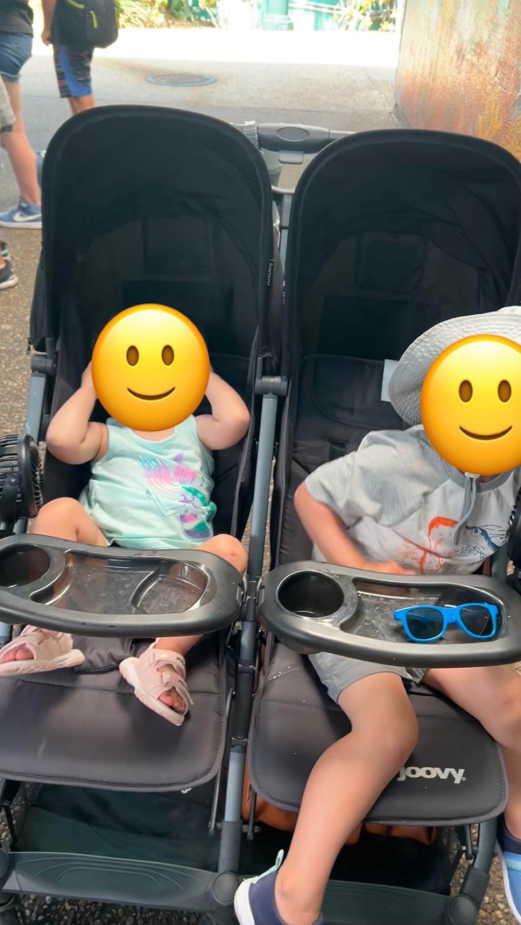 Joovy Kooper X2 Double Stroller, Lightweight Travel Stroller, Compact Fold with Tray, Olive customer photo 1