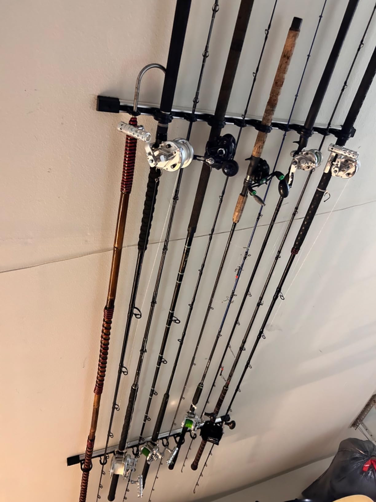 Rush Creek Creations | Fishing Rod Holder, Garage Organization and Wall Storage, for Reels, Gear and Accessories (Vertical/Horizontal Rack) customer photo 1