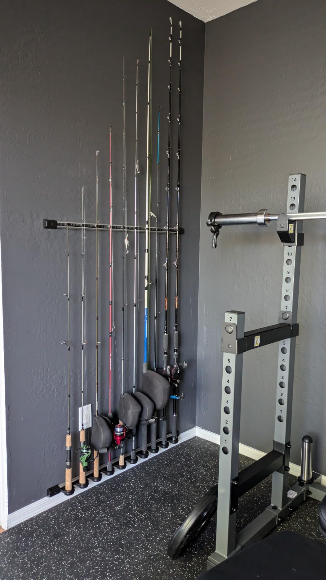 Rush Creek Creations | Fishing Rod Holder, Garage Organization and Wall Storage, for Reels, Gear and Accessories (Vertical/Horizontal Rack) customer photo 2