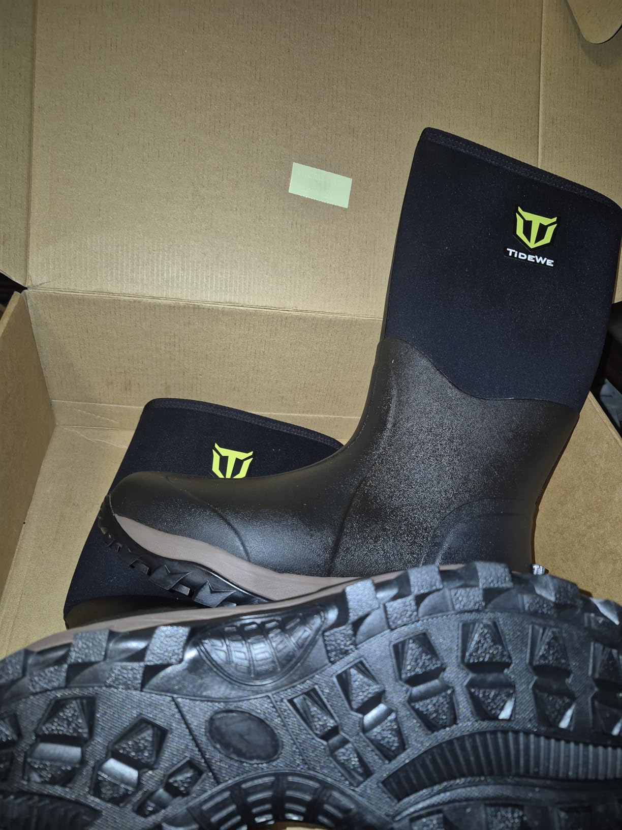 TIDEWE Rubber Neoprene Boots for Men and Women, Waterproof Rain Boot customer photo 2