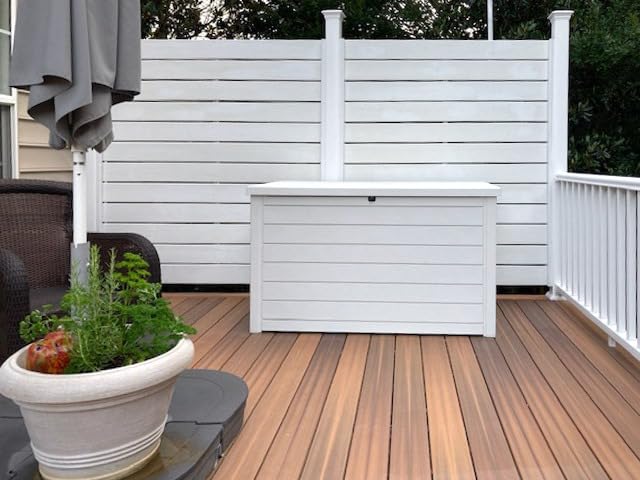 Keter XXL 230 Gallon Deck Storage Box Outdoor Patio Container ~ White customer photo 2