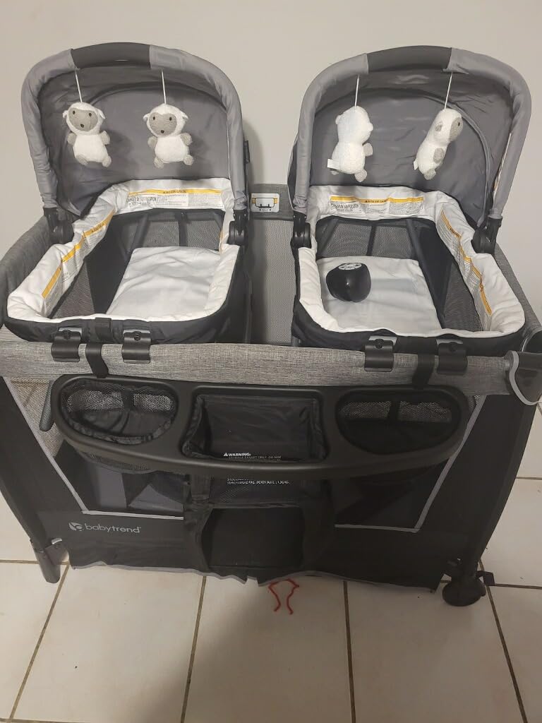 Baby Trend Retreat Nursery Center with Two Removable Rock A Bye Bassinets, Changing Table, Organizer, and Music Center with Nightlight, Quarry customer photo 1