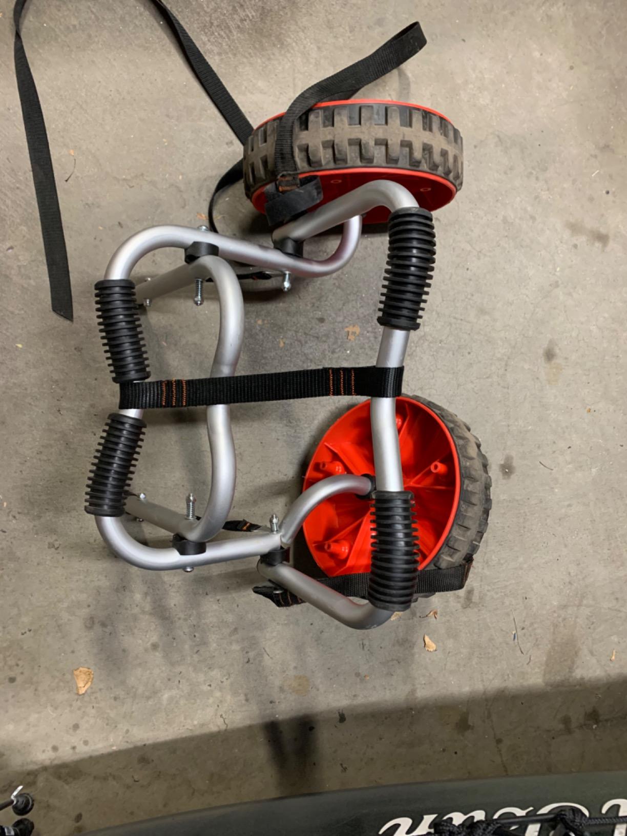 100LBS Kayak Cart Canoe Carrier Trolley for Carrying Kayaks,Canoes,Paddleboards with Plastic Wheels customer photo 2
