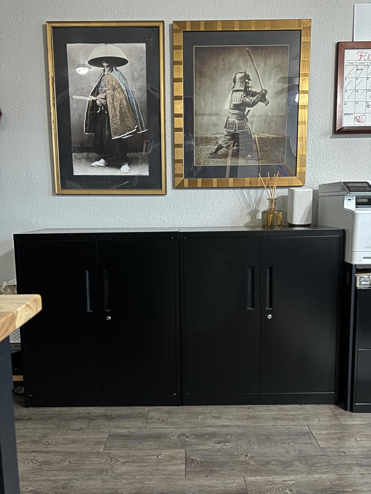 INTERGREAT Metal Storage Cabinet with Locking Doors, Lockable Steel Storage Cabinets with 2 Doors and Shelves, Black Metal Cabinets with Lock, Small Steel Cabinet for Office, Garage, Home, Shop customer photo 2