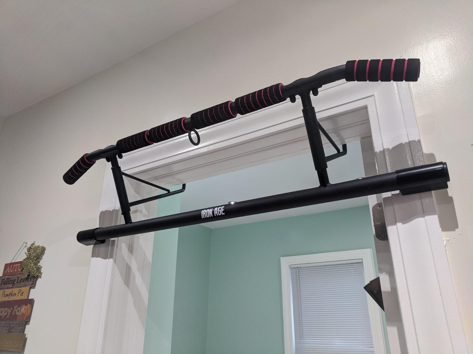 IRON AGE Pull Up Bar for Doorway : 2025 New Pullup Bar - Industrial Grade Steel, Hang & Go Training, Multi-Grip Horizontal Array customer photo 1