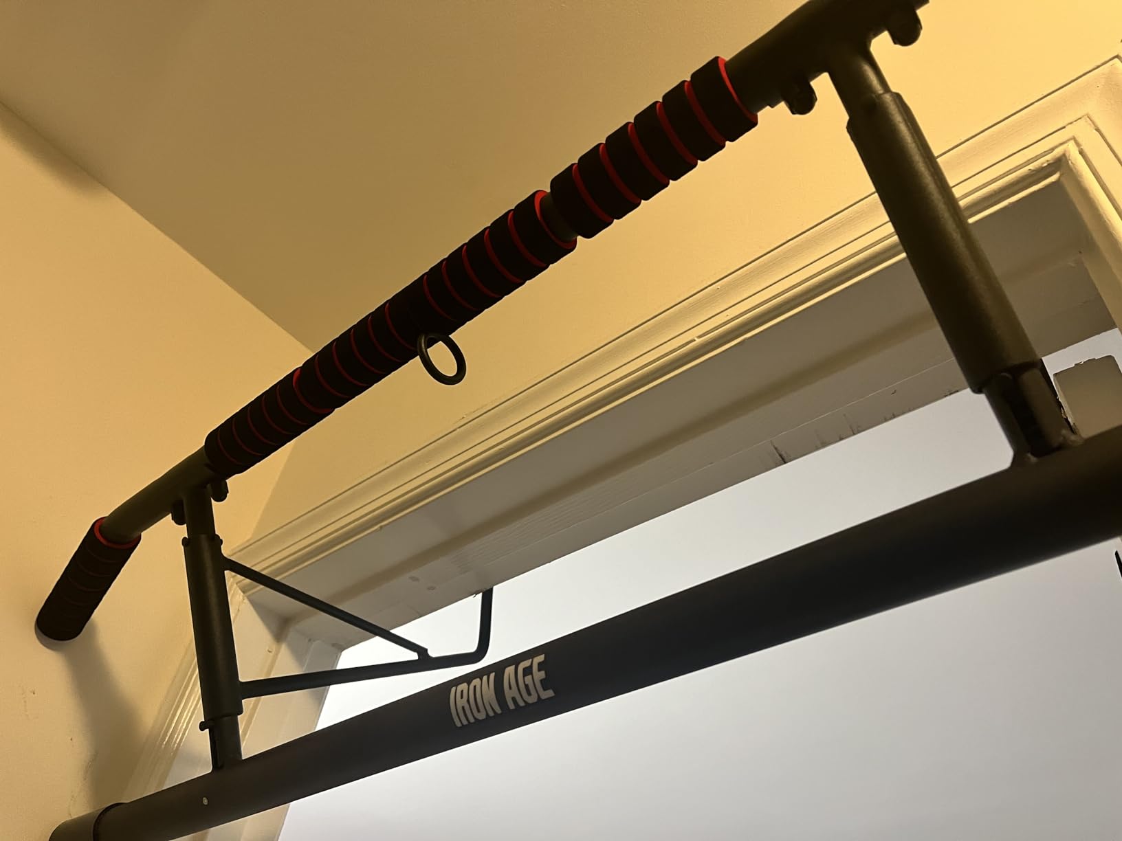 IRON AGE Pull Up Bar for Doorway : 2025 New Pullup Bar - Industrial Grade Steel, Hang & Go Training, Multi-Grip Horizontal Array customer photo 2