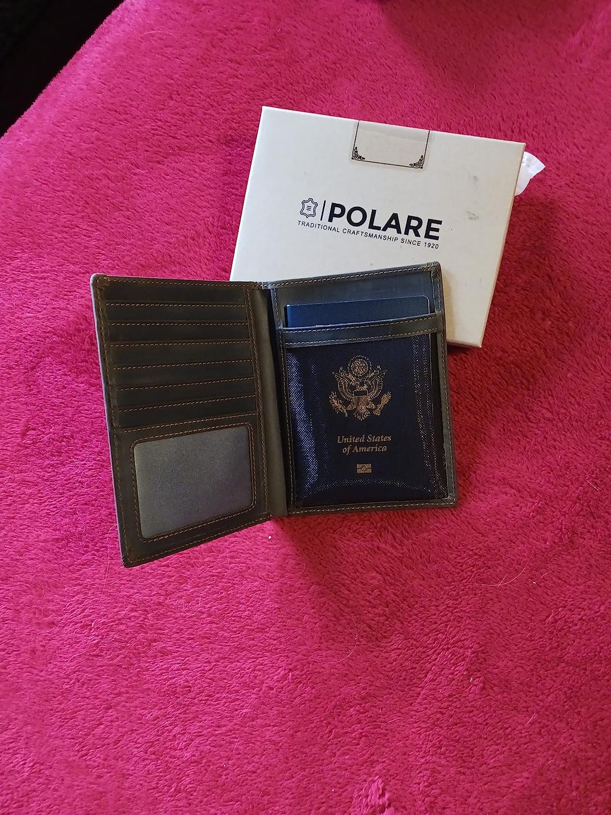 Polare Luxury RFID Blocking Leather Passport Holder Travel Wallet For Men and Women (Dark Brown) customer photo 1