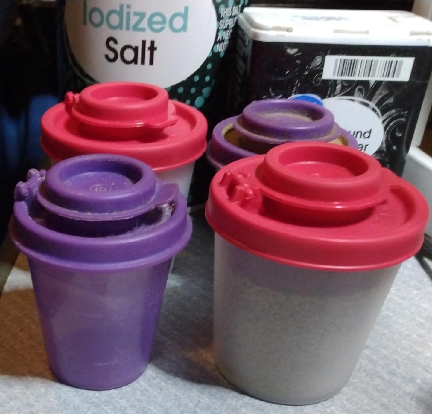 SIGNORAWARE Salt and Pepper Shakers Moisture Proof Set of 4 Small Mini Salt Shaker to go Camping Picnic Outdoors Kitchen Lunch Boxes Travel Spice Set Clear with Red Covers Plastic Airtight Dispenser customer photo 2