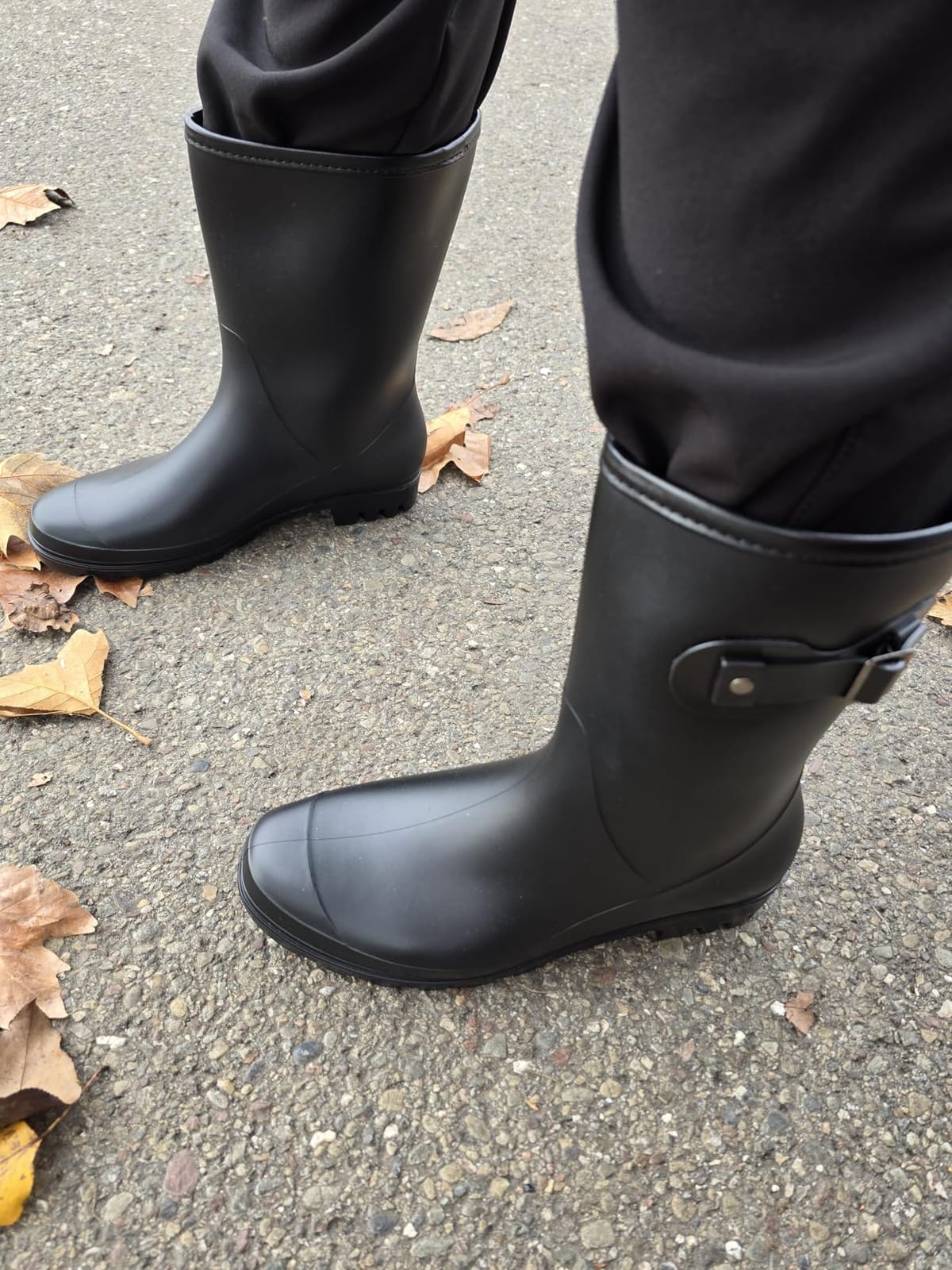 Women's Mid Calf Rain Boots Waterproof Garden Wellies with Buckle customer photo 2