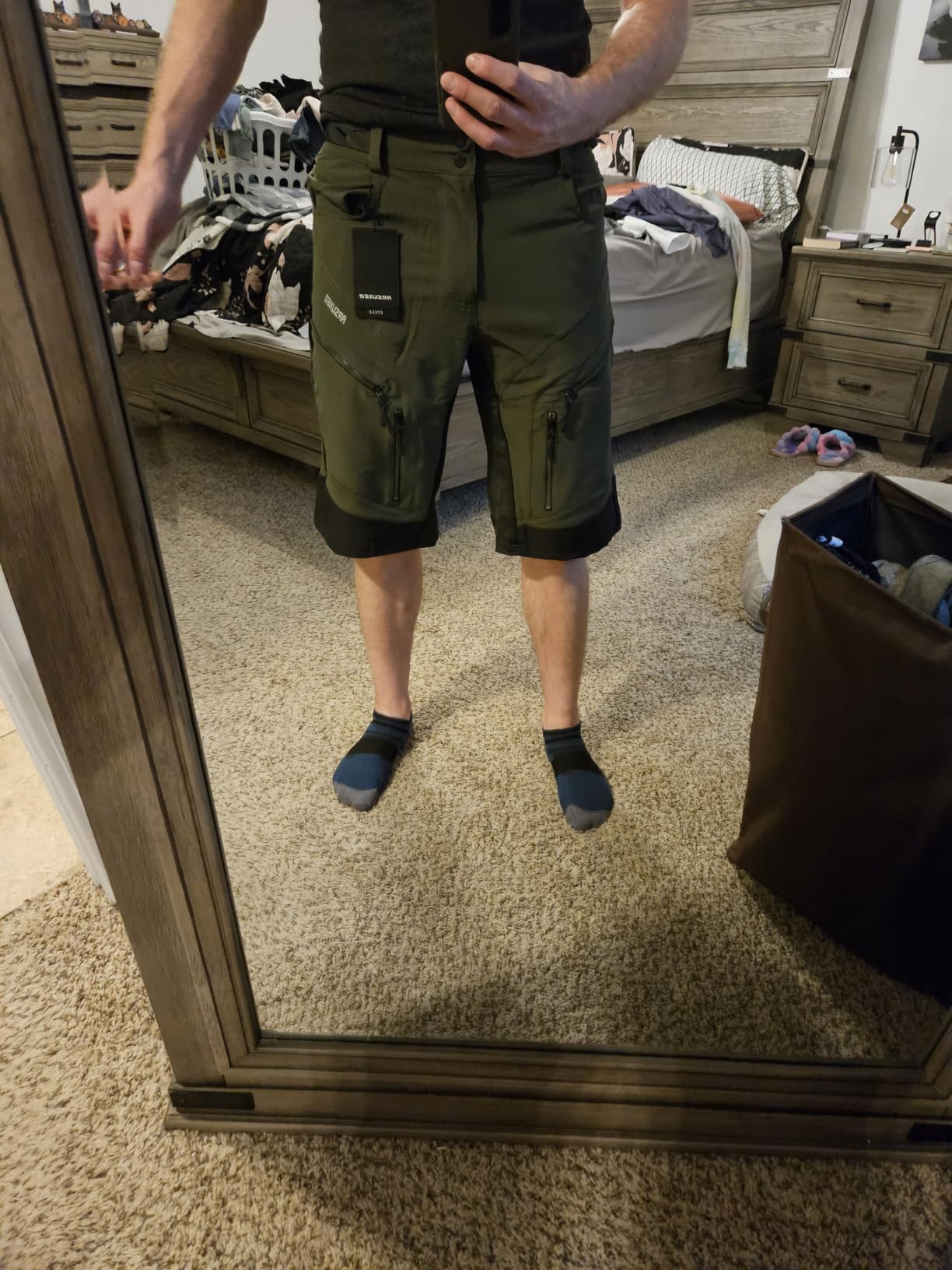 ARSUXEO Men's Loose Fit Cycling Shorts Mountain Bike Shorts Water Resistant 1903 customer photo 2